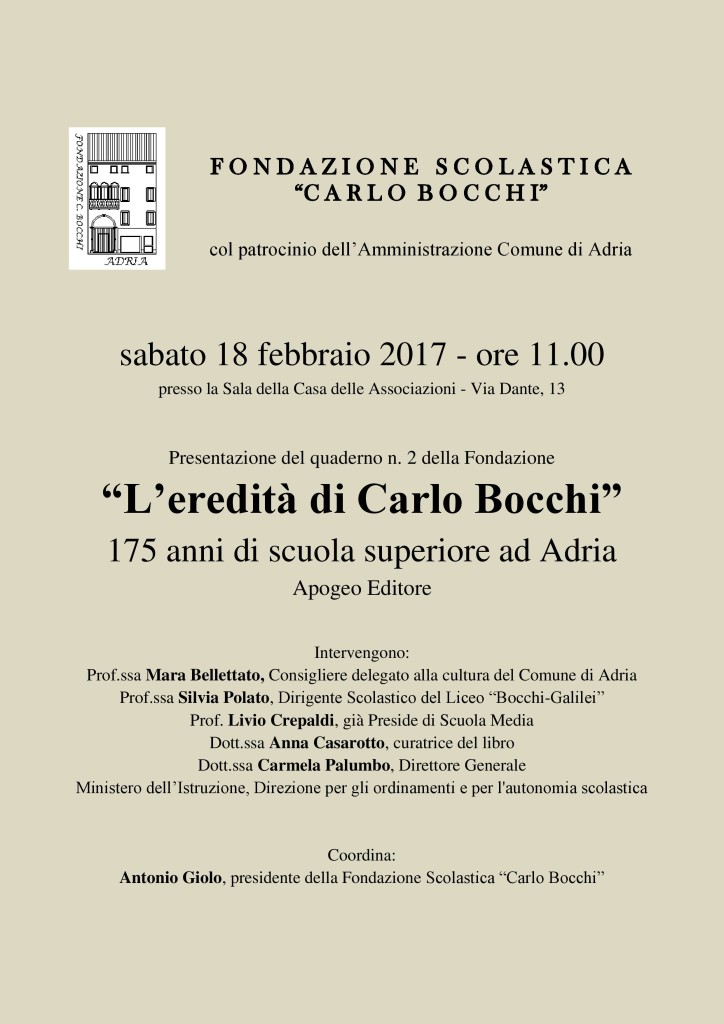 Locandina L'eredità di Carlo Bocchi